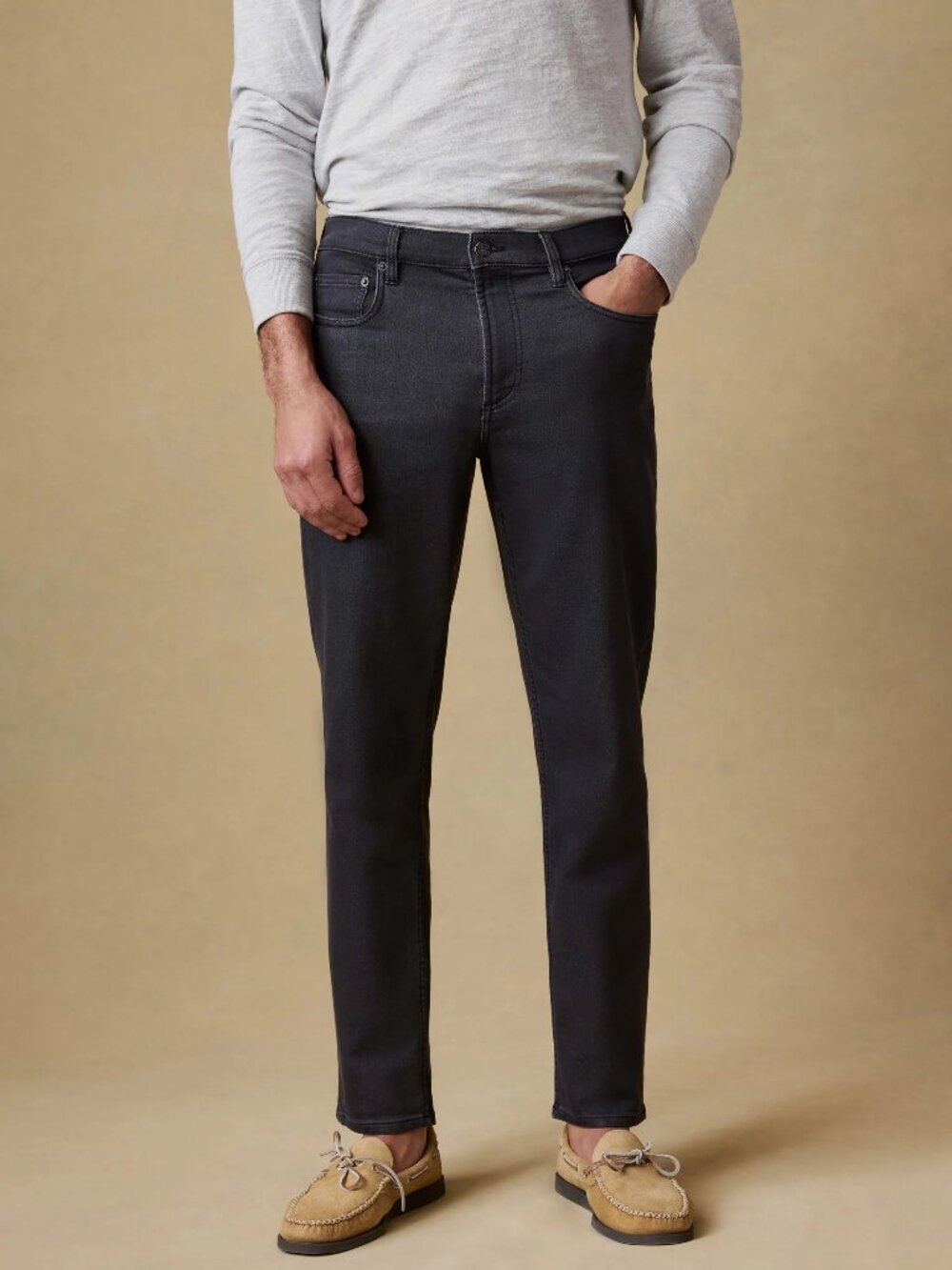 Faherty Stretch Terry 5-Pocket Pants - Onyx Black - 31x30